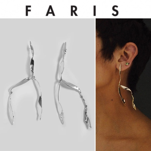FARIS Baile Sterling Silver Drop Earrings 350$ - Picture 1 of 2
